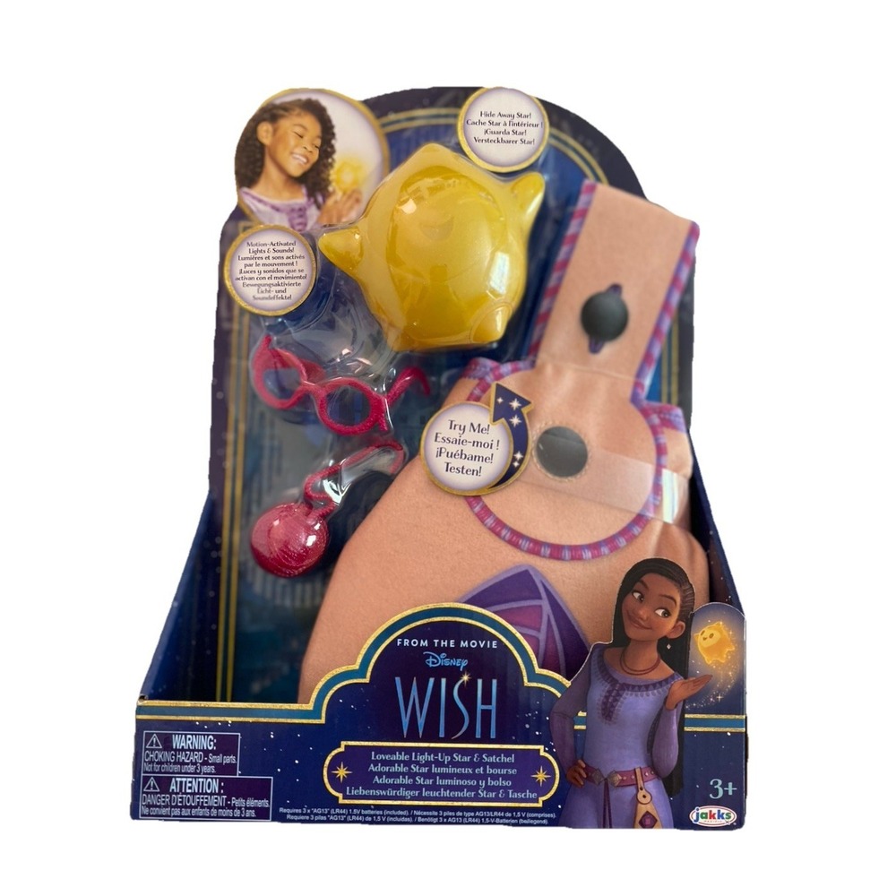 Disney Wish Movie Loveable Light Up Star & Satchel Play Set 4 Pcs. New In Box